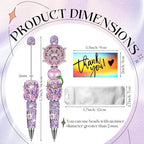 Tondiamo 45 Pcs Full Rhinestone Beadable Pens Bulk Set 15 Glitter Diamond Pens with Cards & Bags Fancy Beaded Pen for Beads DIY Cute Journalling Bling Ballpoint Craft Making(Rose Diamonds) - style: Rose Diamonds