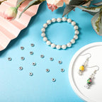 100 Pcs Flat Disc Spacer Beads 6mm Silver Beads with Hole Stainless Steel Spacer Bead Plated Round Loose Charm Caps Bead for DIY Jewelry Making Bracelet Necklace Crafting