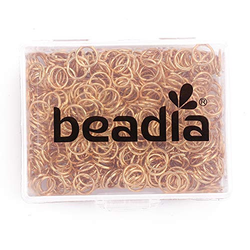 BEADIA Open Jump Rings Gold 0.8x6mm 500pcs for DIY Jewelry Making Supplies - color: Gold, size: 0.8*6mm