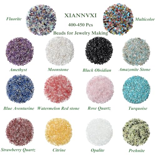 XIANNVXI Blue Turquoise, Beads Natural Chip Stone Beads 400Pcs Crystal Bead 5-8mm Irregular Healing Crystal Loose Rocks for DIY Jewelry Making - color: A-Blue Turquoise