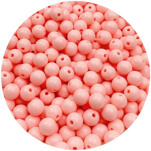 400Pcs 8MM Acrylic Round Pastel Beads Candy Color Spacer Beads Plastic Resin Beads for Necklace and Bracelet Making Crafting Supplies(307 - Pink White) - color: 307 - Pink White, size: 8MM