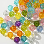 20mm Acrylic Beads 100pcs Chunky Bubblegum Bead Bulk Mixed Color Opaque Beads for DIY Bead Pen (Transparent Polyhedra) - color: Transparent polyhedra