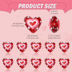 DanLingJewelry 10Pcs Handmade Lampwork Glass Red Heart Beads Colorful Bumpy Glass Heart Loose Beads for DIY Jewelry Making Craft - color: Red
