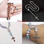 50pcs Antique Silver Picture Jesus Enamel Our Lady Miraculous Medal Floral Rosary Centerpiece Alloy Crucifix Cross Mother's Day Pendants Charms for Jewelry Making (M218) - color: M218-50
