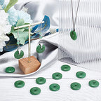 NBEADS 30 Pcs Lampwork Donut Beads, 23x5.5mm Flat Round Imitation Jade Donut Stone Beads Pendants Large Hole Disc Crystals Beads for Jewelry Making, Hole: 4mm - color: 30 Pcs Green Lampwork Beads