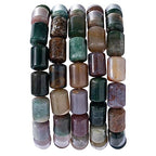 Natural Indian Agate Cylinder Tube Beads 10x14mm 38cm/str Loose Semi Gemstone Stone Beads for Making Bracelets Necklace - color: Indian Agate