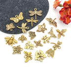 WOCRAFT 60pcs Antique Gold Butterfly Bracelet Charms for Jewelry Making Sets DIY Necklace Bracelet Keychain Crafting Charms Kit Craft Supplies (SN846) - color: Antique Gold, size: Butterfly Charms