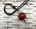 Amazing Gemstone Crystals and Healing Stones Carnelian Necklace - Gold Chain Necklace Pendant - Real Crystal Necklace - color: Ball, size: 1 PIECE