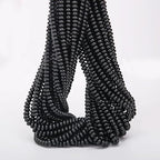 2 Strands (300PCs) Natural Black Obsidian Rondelle Beads, 2 * 4mm Gemstone Loose Spacer Abacus Disk Beads for DIY Bracelet Necklace Earrings Jewelry Making, Craft Supplies Beading Kit - color: Black Obsidian, size: 2*4MM