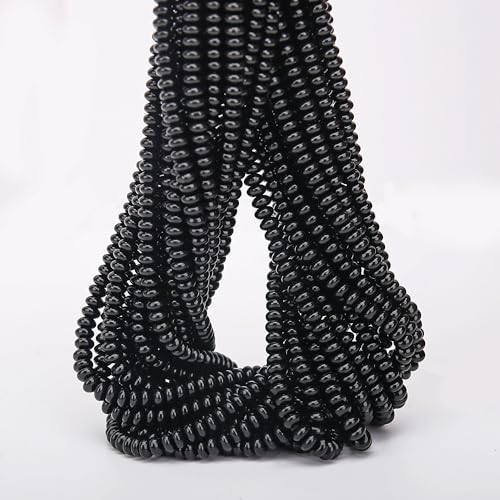 2 Strands (300PCs) Natural Black Obsidian Rondelle Beads, 2 * 4mm Gemstone Loose Spacer Abacus Disk Beads for DIY Bracelet Necklace Earrings Jewelry Making, Craft Supplies Beading Kit - color: Black Obsidian, size: 2*4MM
