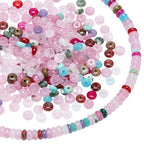 PH PandaHall 320PCs Rondelle Beads Gemstone Loose Spacer 2 Strands Abacus Disk Beads 4mm Mix Color Rondelle Stone Bead for DIY Bracelet Necklace Earrings Jewelry Making Crafting, Hole: 1mm
