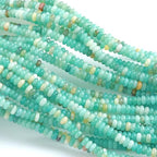 150PCS 2x4mm Natural Amazonite Rondelle Beads Abacus Disk Stone Beads Round Loose Spacer Gemstone Beads for DIY Bracelet Necklace Jewelry Making - color: Amazonite, size: 2x4mm Abacus Disk