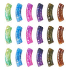 Spritewelry 30 pcs Acrylic Curved Tube Beads Long Chunky Bangle Bamboo Tube Bracelet Beads Imitation Gemstone Curved Beads for Jewelry Making Friendship DIY Crafts - color: Purple-Opaque