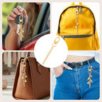 Hzopcw 20pcs Gold Keychain Making Kit, Key Ring Swivel Snap Hook Chains, Alloy Extender Keychain Bag Charm Kits for DIY Crafts Jewelry Making Handbag Purses- C Style - color: Gold-20pcs-C Style