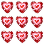 DanLingJewelry 10Pcs Handmade Lampwork Glass Red Heart Beads Colorful Bumpy Glass Heart Loose Beads for DIY Jewelry Making Craft - color: Red