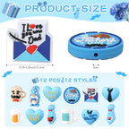 Watersay 12 Pcs 3D Silicone Focal Beads Pens Beads Bulk for Beadable Keychain DIY Crafts Necklace Bracelet Phone Chain Charms Jewelry Making (Father's Day) - style: Father's Day
