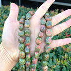 Adabele 45 Inch Natural Unakite Jasper Gemstone Tumbled Round Nugget Loose Beads 10mm-13mm Gem Stone Spacer for Craft Jewelry Making GZ4-10 - color: Unakite, size: 45 Inch/3 Strands