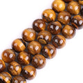 GEM-Inside Natural 16mm Large Tiger Eye Gemstone Loose Beads Round Crystal Energy Stone Power for Jewelry Making 15'' - color: Yellow Tiger Eye, size: 16mm