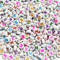 500PCS 4x7mm Acrylic Letter Beads M for Friendship Bracelets Jewelry Making, White Round Flat Acrylic with Colourful Alphabet Beads for DIY Crafts Bracelets Necklaces Key Chains Phone Lanyard - color: M(colourful on white)
