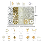 Basigeese Jewelry Making Supplies Kit Natural Stone Beads for Irregular Gemstone Beading with for DIY Craft Bracelet Necklace Earrings for Adults (White Jade) - color: White Jade