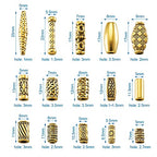 Beadthoven 150pcs/Box Tibetan Style Alloy Column Beads Mixed Antique Golden Metal Oval Cuboid Shuttle Tube Spacers Beads for Bracelet Necklace Jewelry Making Supplies - color: Antique Golden-Column