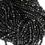 180pcs 2mm Natural Black Striped Agate Gemstone Beads Faceted Round Loose Stone Beads for Jewelry Making - color: Black Striped Agate, size: 1.9-2.4mm