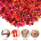 TOAOB 1000pcs Briolette Crystals Glass Beads 4mm 6mm 8mm Rondelle Faceted Spacer Beads Red Loose Beads for Bracelets Necklace Earrings Jewelry Making - color: Red
