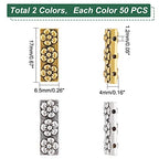 PH PandaHall 100pcs Tibetan Style Alloy Multi-Strand Links 3-Holes Rectangle Spacer Bar Metal Beads with Flower Tibetan Tila Beads for Summer Bracelet Necklace Jewelry Making