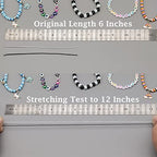 LUSTEMBER Elastic String for Bracelets, 2 Rolls 1 mm Sturdy Stretchy Elastic Cord for Jewelry Making, Necklaces, Beading - size: Black+White