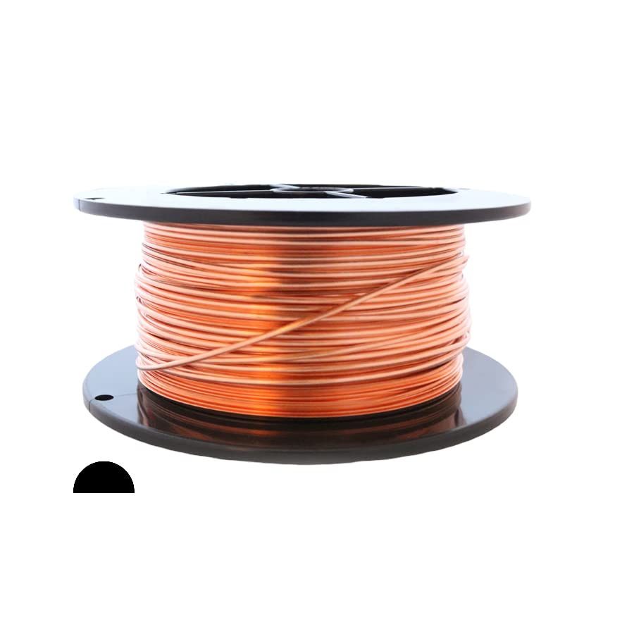 20 Gauge, 99.9% Pure Copper Wire (Half Round) Dead Soft CDA #110 Made in USA - 1LB (630FT) by CRAFT WIRE - size: 20 Gauge, style: 1LB