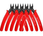 Wire Cutters, 5 Pack BS-8109 Flush Cutters Micro Shear Wire Cutters Precision Side Cutters Tools for Electronics Aluminum Jewelry 3D Printer 5 Inch, Red - color: 5 Pack -5"