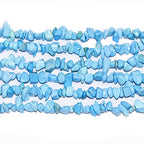 7-8mm Natural Blue Turquoise Gemstone Chips Loose Beads Semi Precious for Jewelry Making DIY Handmade Craft Supplies 1 Strand per Bag Approxi 34" - color: Blue Turquoise