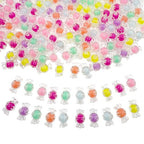 200pcs Candy Acrylic Beads, Mixed Color Clear Spacer Beads for Bracelet Necklace Earring Jewelry Making (Candy)