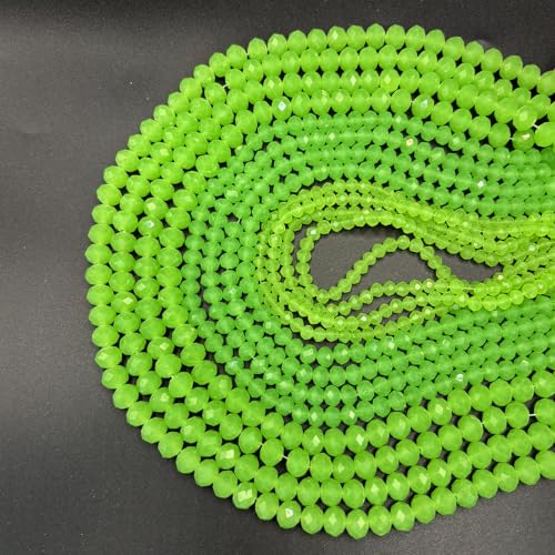 1040PCS Assorted Size Glass Beads, 4/6/8mm Briolette Crystal Glass Beads for Jewelry Making, Crystal Spacer Loose Bulk Beads for DIY Crafts, Suncatchers, Green Color - color: Green Yu