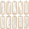 BENECREAT Abalone Shell Charms, Paua Shell Pendant Shell Charms for Jewelry Making - color: Rectangle Shell