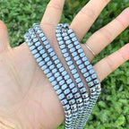 100pcs Adabele Grade A Natural Hematite White Gold Platinum Plated Healing Gemstone 6mm x 4mm Round Rondelle Loose Beads Gem Stone Spacer for DIY Craft Jewelry Making GFC8-5 - color: Platinum Plated Hematite, size: 6x4mm (100pcs/1 Strand)