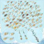 PH PandaHall Shell Pendants Spiral Seashells Craft Charms Cowrie Sea Shells Pendant Natural Shell Charms Conch Shells with Loop Bail - color: Golden/Silver, size: 0.7~0.9 inch