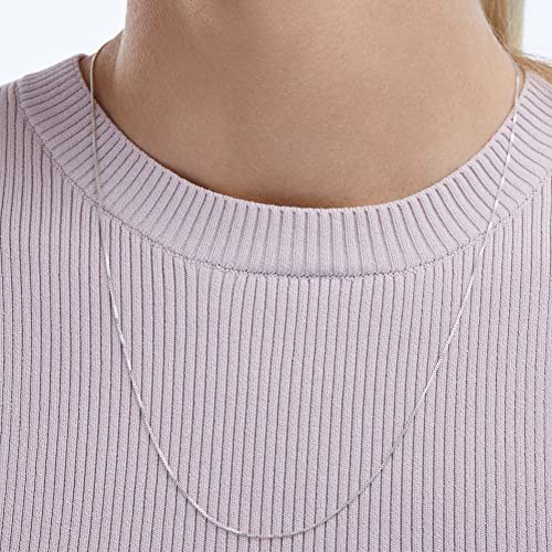 Amazon Essentials Sterling Yellow Gold or Silver Thin 0.8mm Box Chain Necklace - color: Silver, size: 20"