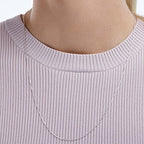 Amazon Essentials Sterling Yellow Gold or Silver Thin 0.8mm Box Chain Necklace - color: Silver, size: 20"