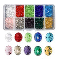 Wholesale Briolette Crystal Glass 500pcs 6mm Beads Finding Spacer Beads Faceted with Container Box Beads for Making Jewelry 10 Colors (6mm) - size: 6mm