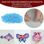 HARFINGTON 2000Pcs Small Glass Beads 6/0 4mm Loose Tiny Round Small Beads for Bracelet Earring Rings Jewelry Making, Sky Blue - color: Sky Blue