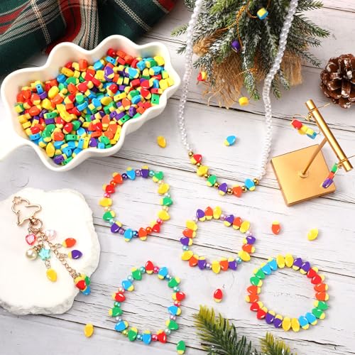 300pcs Christmas Bulbs Polymer Clay Beads, Christmas Spacer Heishi Beads for DIY Crafts Bracelet Necklace Earring Jewelry Making Party Supplies Accessories - color: Multicolor