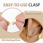 Dailyacc 925 Sterling Silver Lobster Clasp with Closed Jump Rings Gold Necklace Clasps and Closures for Jewelry Bracelet Extender,Made in Italy - color: 8pcs Gold & Silver, size: 0.47IN/12MM