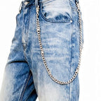 Layered Punk Pants Chain for Men Women, Gothic Hip Hop Jean Chain Wallet Chain Biker Trouser Chain, Goth Emo Fashion Keychain Accessories - color: 1L-Prickly Chain