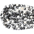 35PCS 10mm Natural Black White Zebra Jasper Gemstone Round Loose Beads Crystal Energy Stone for DIY Jewelry Making 1 Strand 15" - color: Black White Zebra Jasper, size: 10mm