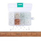 Pandahall About 1900Pcs 6/0 Glass Seed Beads Round Loose Spacer Beads Hole: 1mm for DIY Jewelry Making (White & Clear) - color: White, size: 6/0