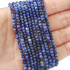 BEADIA Natural Blue Sodalite Beads 4x2mm 120pcs Faceted Rondelle Loose Semi Gemstone Beads for Jewelry Making Design - color: Blue Sodalite