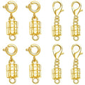 S925 Silver Magnetic Necklace Clasps, S925 Jewelry Making Connectors, Chain Extender Converters for Bracelets Necklace, 8 Pack (8pcs Golden A) - color: 8pcs golden A