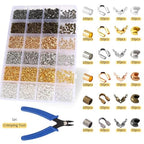 Crimp Beads, Crimper Beads, Beading Tubes Maker Accessories with Pliers for Rings Chains Earrings Necklaces Workplace Beginner Professional - color: 24-frame Set