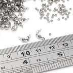 304 Stainless Steel Crimp Beads 2.0mm and End Caps 4x8mm Set 200pcs for Jewelry DIY Making and Repairing - color: Crimp Beads and End Caps Set, size: 2.0mm and 4x8mm
